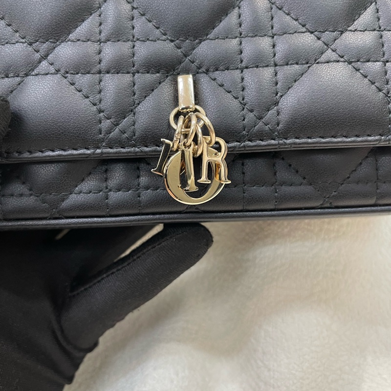 Dior 黑色藤籃全皮連條包XA620-21