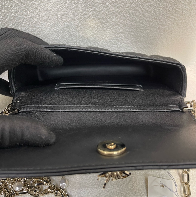 Dior 黑色藤籃全皮連條包XA620-29