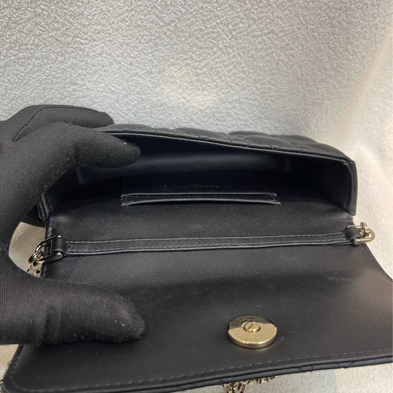 Dior 黑色藤籃全皮連條包XA620-30