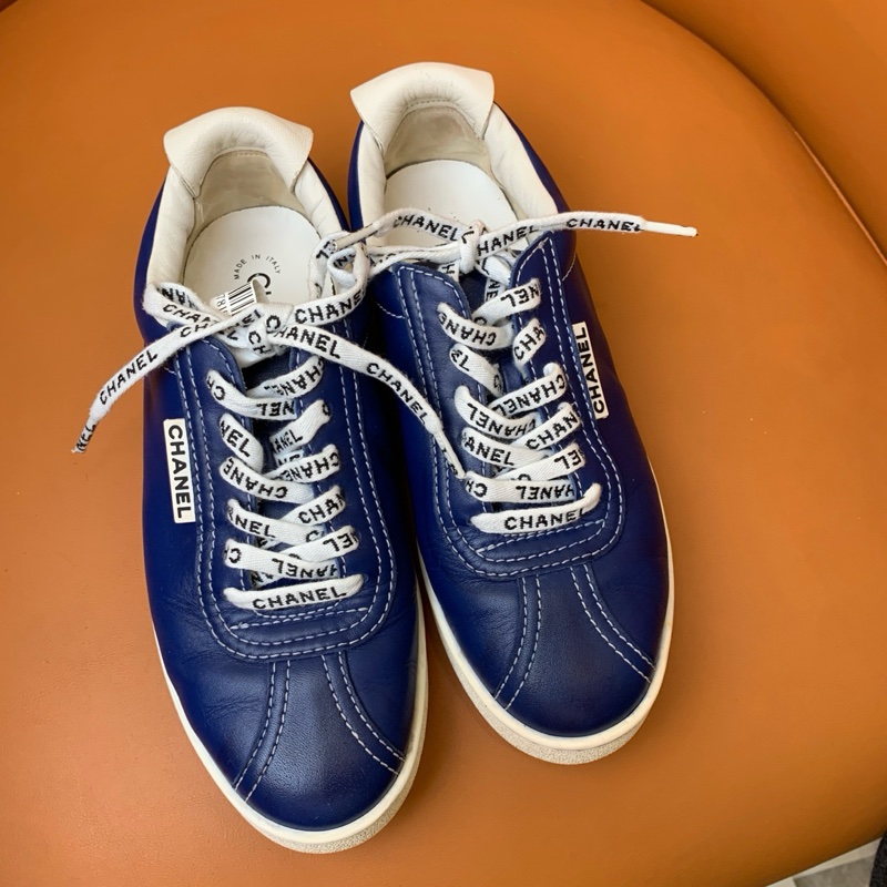 95新香奈兒Chanel 復古藍色保齡球鞋 37 碼無附件-1