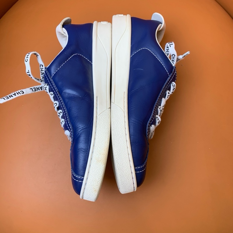95新香奈兒Chanel 復古藍色保齡球鞋 37 碼無附件-3