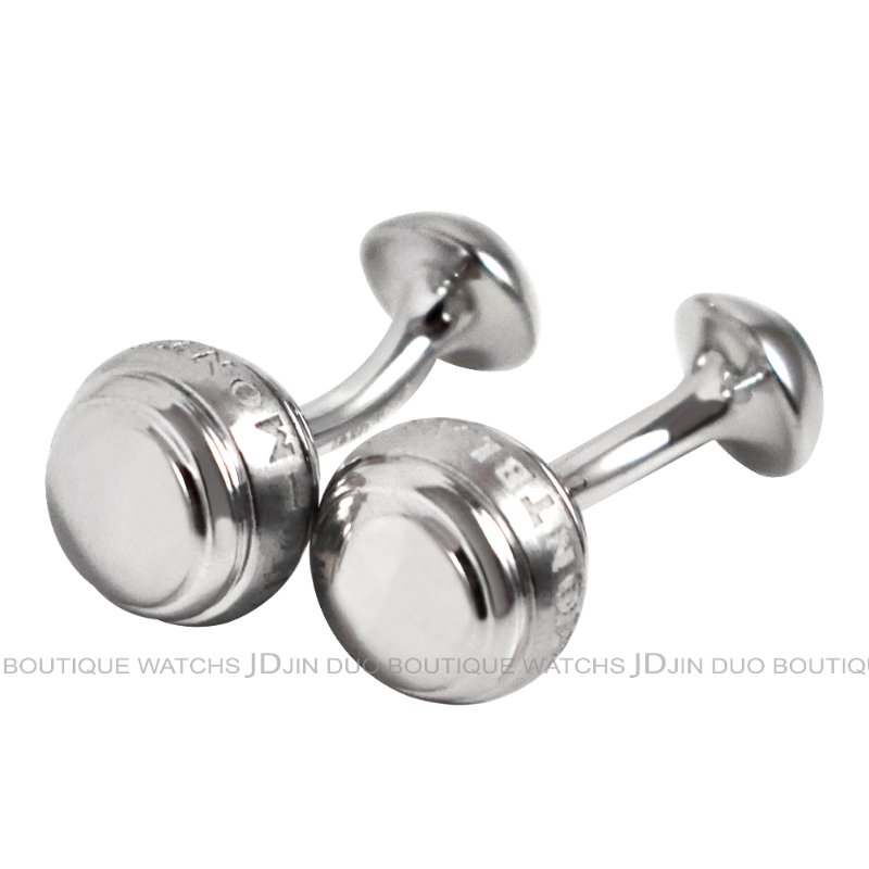 金鐸精品~2505 MONTBLANC 萬寶龍 35914三環系列925銀圓球形袖扣 全新品-5