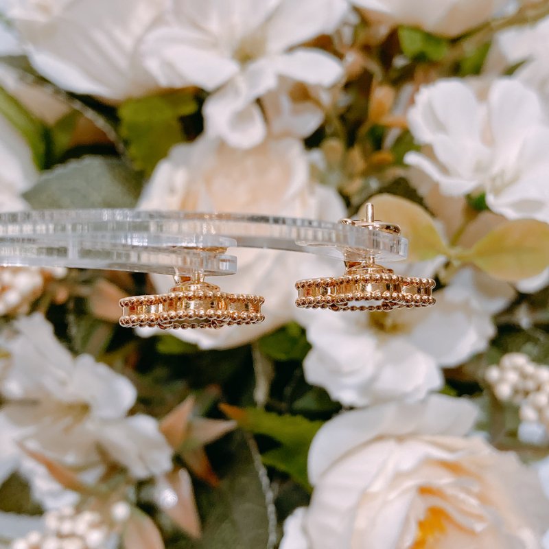 TW4664 Van Cleef & Arpels VCA四葉草 虎眼石耳環 Vintage Alhanmbra Earrings 18K Yellow x Tiger Eye-3