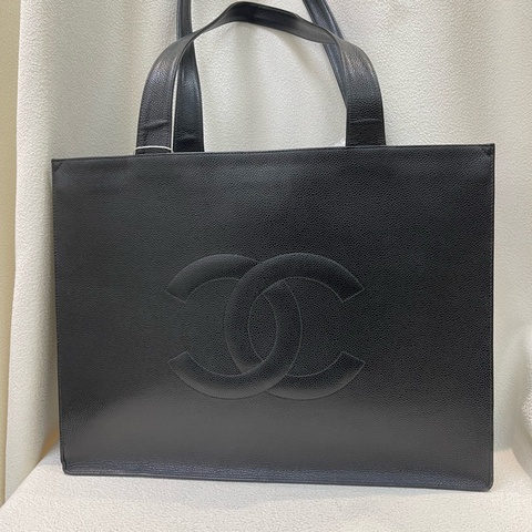 Chanel 香奈兒 黑色荔枝牛皮上肩包 XB210