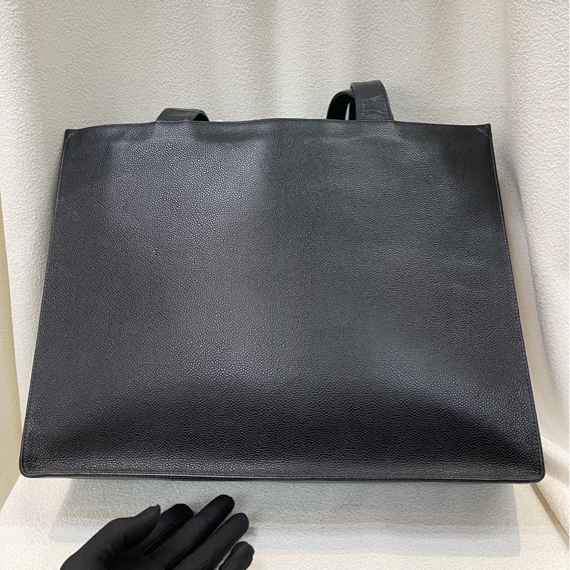 Chanel 香奈兒 黑色荔枝牛皮上肩包 XB210-2