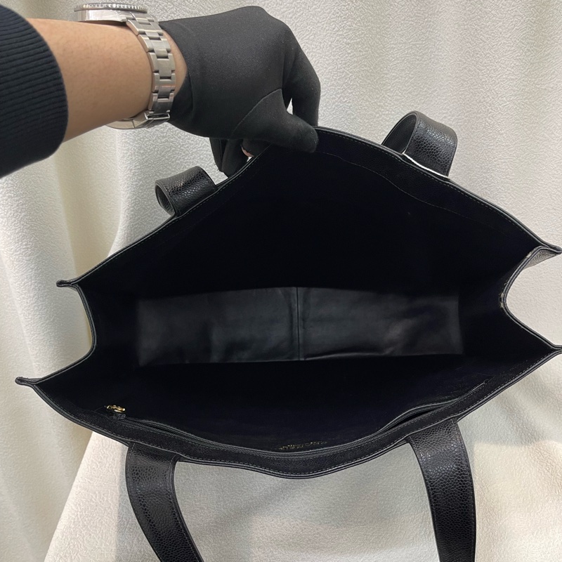 Chanel 香奈兒 黑色荔枝牛皮上肩包 XB210-7