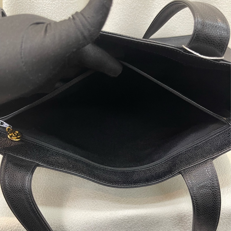 Chanel 香奈兒 黑色荔枝牛皮上肩包 XB210-8