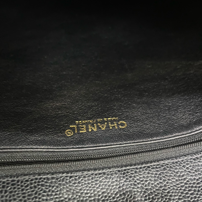 Chanel 香奈兒 黑色荔枝牛皮上肩包 XB210-19