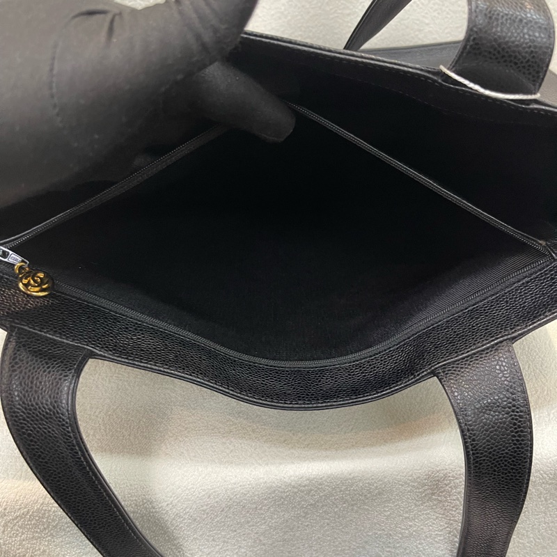 Chanel 香奈兒 黑色荔枝牛皮上肩包 XB210-20
