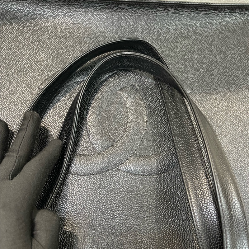 Chanel 香奈兒 黑色荔枝牛皮上肩包 XB210-22