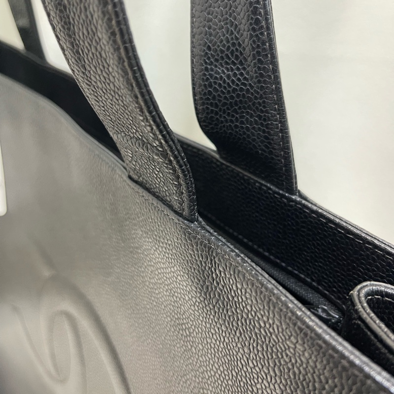 Chanel 香奈兒 黑色荔枝牛皮上肩包 XB210-24