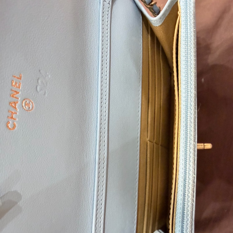 香奈兒CHANEL WOC 天空藍核桃金球 鏈帶包 晶片版-4
