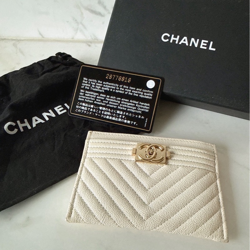 Chanel boy卡包 奶白色✨✨超美-0