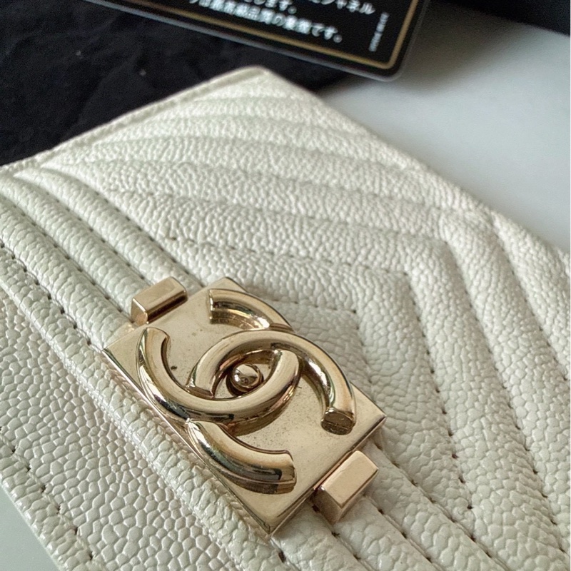 Chanel boy卡包 奶白色✨✨超美-9