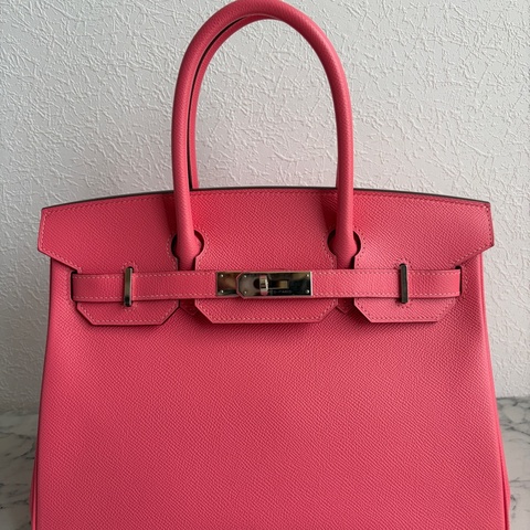 Hermes 胭脂粉birkin30銀扣❣️Y刻配件齊