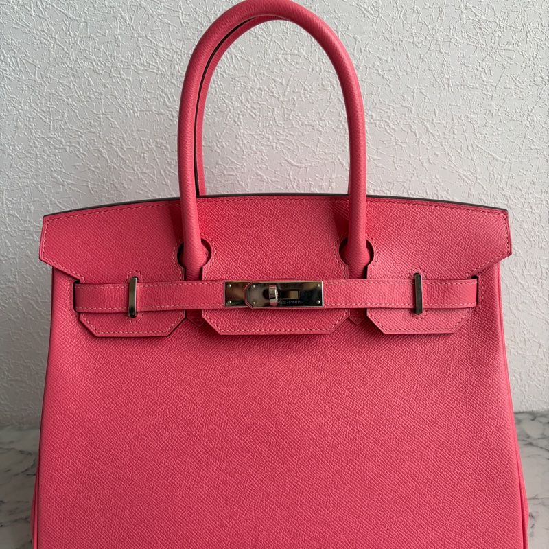 Hermes 胭脂粉birkin30銀扣❣️Y刻配件齊-0
