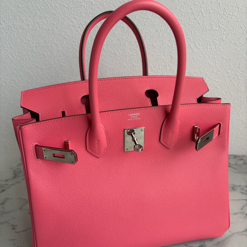 Hermes 胭脂粉birkin30銀扣❣️Y刻配件齊-7