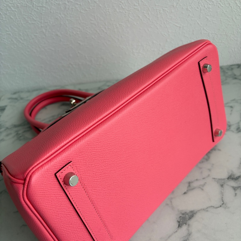 Hermes 胭脂粉birkin30銀扣❣️Y刻配件齊-12