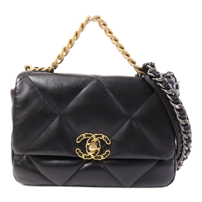 CHANEL 羊皮皮革C19 Small鏈帶手挽肩背兩用袋-0