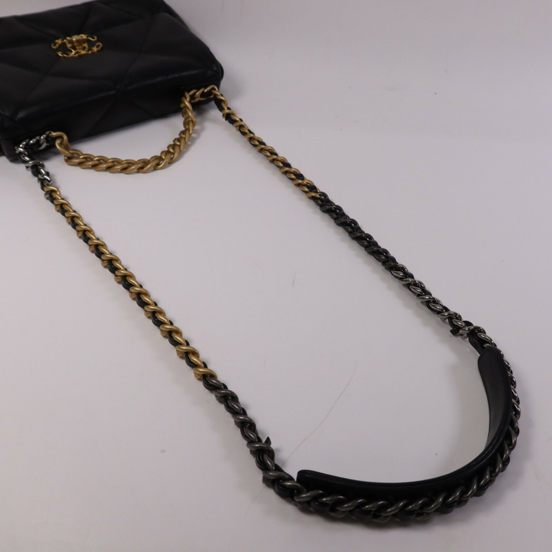 CHANEL 羊皮皮革C19 Small鏈帶手挽肩背兩用袋-8
