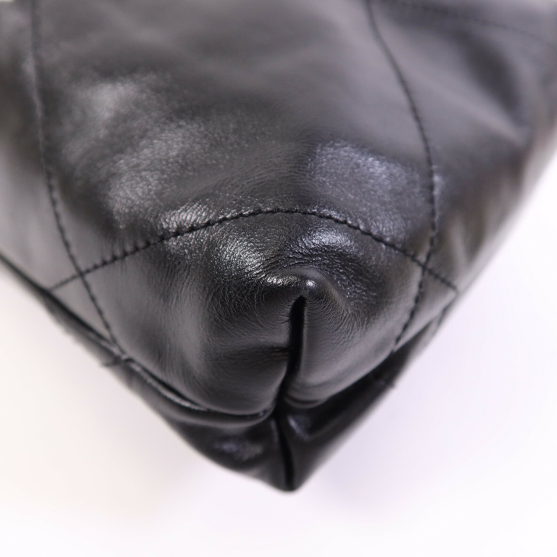 CHANEL 羊皮皮革Chanel Mini 22金扣鏈帶肩背袋-12