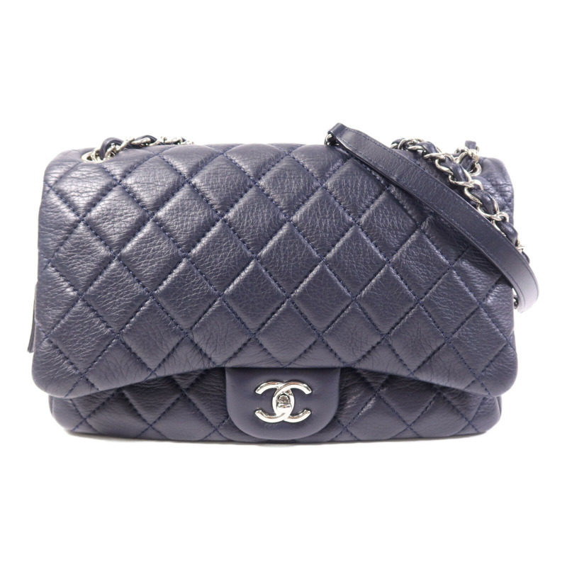 CHANEL 牛皮皮革Shoulder Bag銀扣鏈帶肩背袋-0
