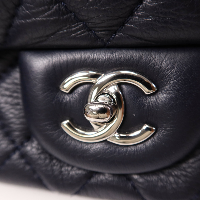 CHANEL 牛皮皮革Shoulder Bag銀扣鏈帶肩背袋-6
