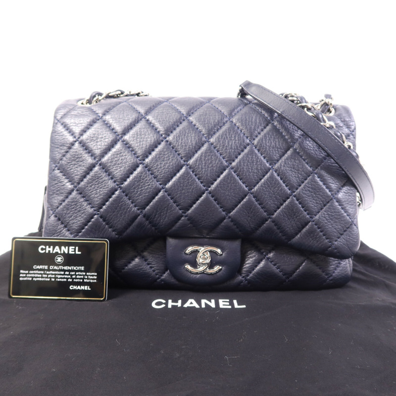 CHANEL 牛皮皮革Shoulder Bag銀扣鏈帶肩背袋-9