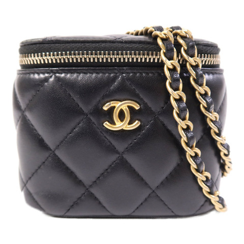 CHANEL 羊皮皮革Mini Vanity金扣鏈帶肩背袋