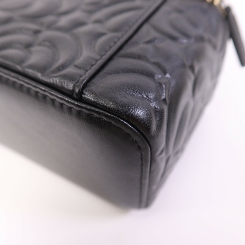 CHANEL 牛皮皮革Vanity Case銀扣鏈帶肩背袋-12