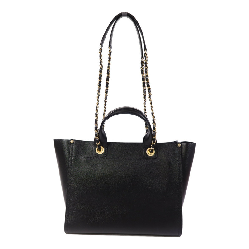 CHANEL 牛皮皮革Deauville金扣鏈帶肩背袋-1