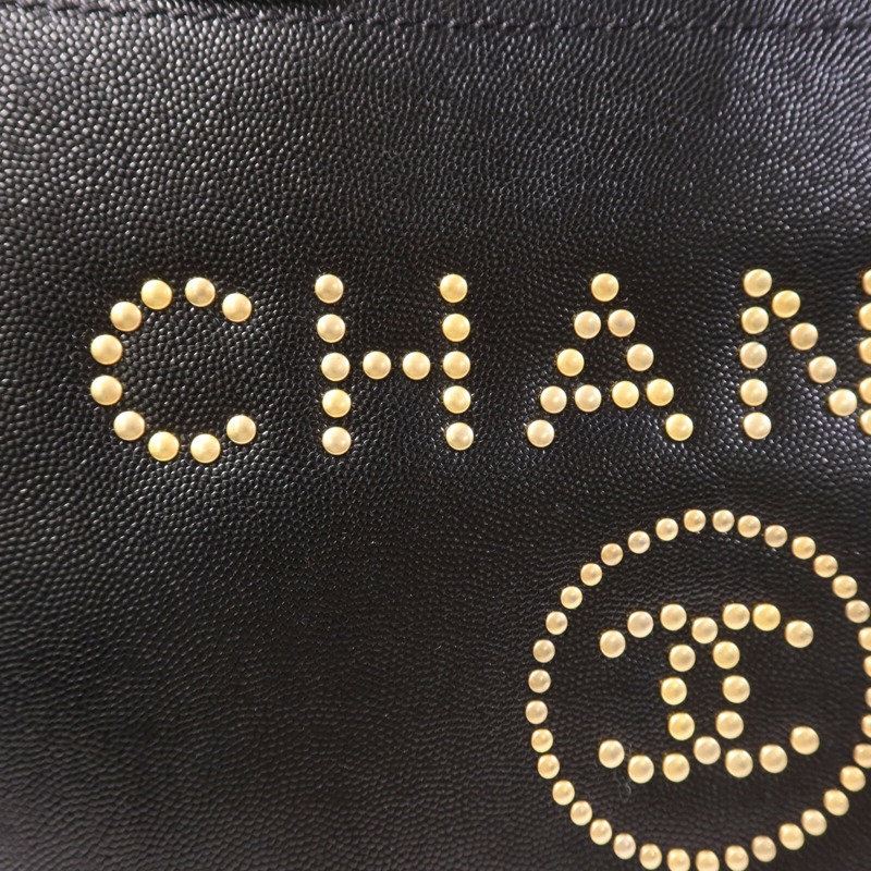 CHANEL 牛皮皮革Deauville金扣鏈帶肩背袋-14