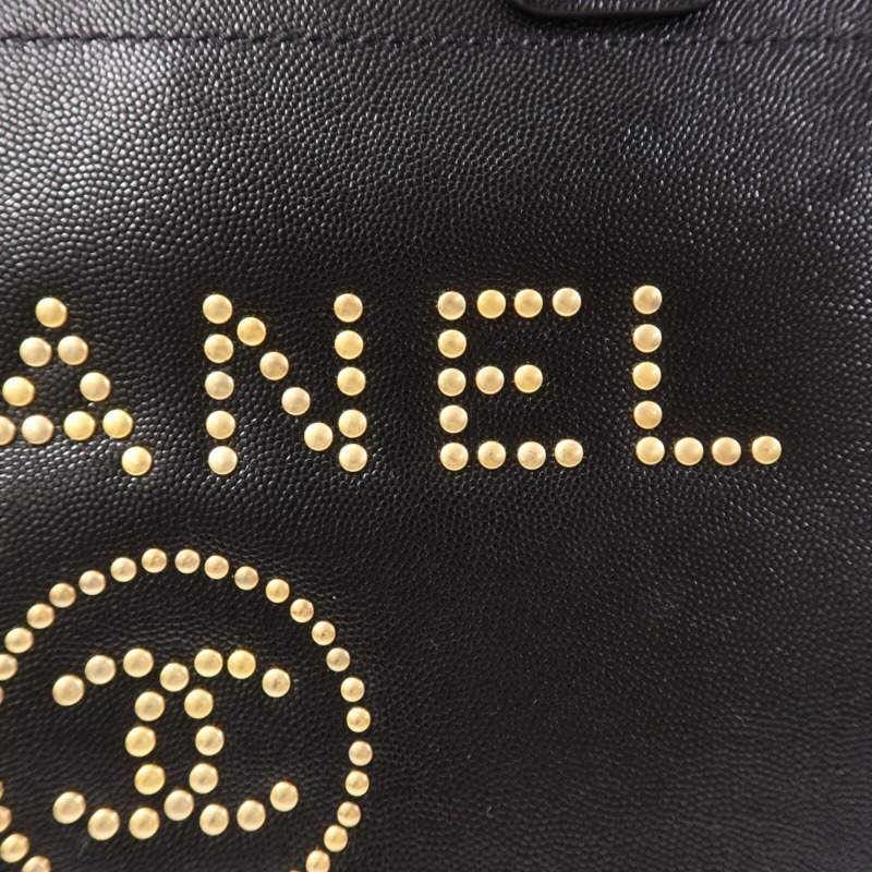 CHANEL 牛皮皮革Deauville金扣鏈帶肩背袋-15