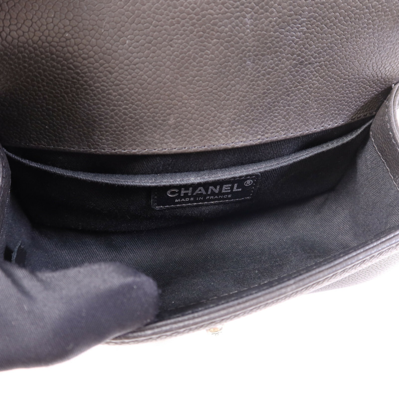 CHANEL 牛皮皮革Le Boy 20銀扣鏈帶肩背袋-4