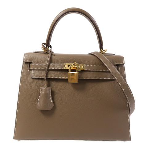 HERMES Epsom皮革Kelly 25金扣手挽肩背兩用袋