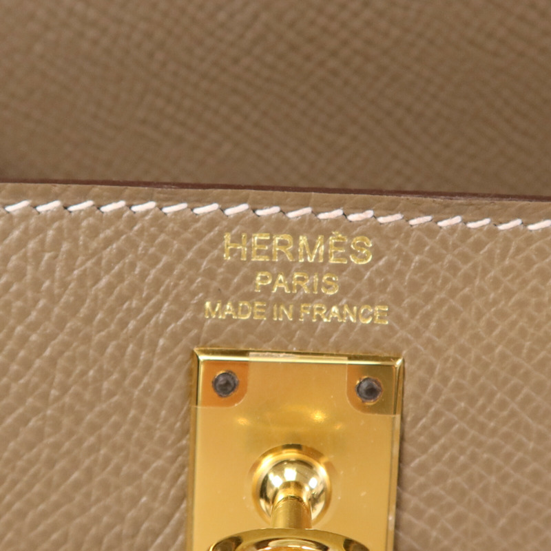 HERMES Epsom皮革Kelly 25金扣手挽肩背兩用袋-5