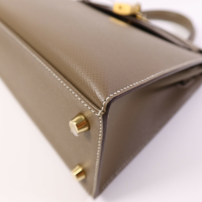 HERMES Epsom皮革Kelly 25金扣手挽肩背兩用袋-10