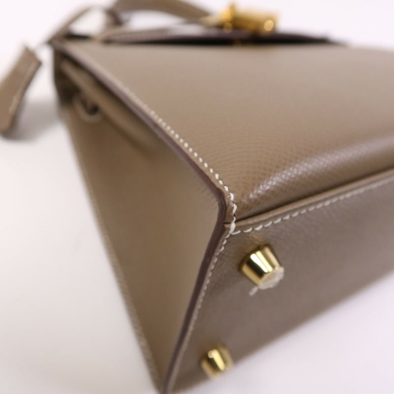 HERMES Epsom皮革Kelly 25金扣手挽肩背兩用袋-11