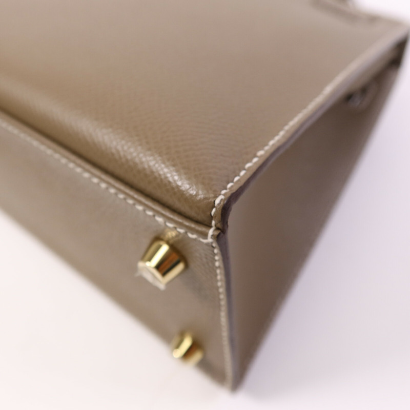 HERMES Epsom皮革Kelly 25金扣手挽肩背兩用袋-12