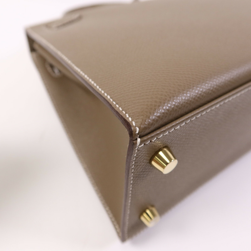 HERMES Epsom皮革Kelly 25金扣手挽肩背兩用袋-13