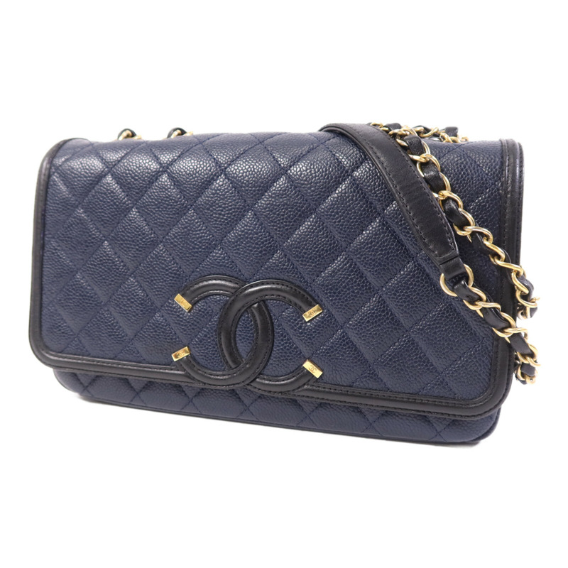 CHANEL 牛皮皮革Shoulder Bag金扣鏈帶肩背袋-2