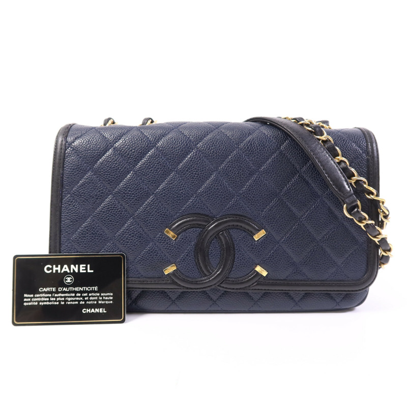 CHANEL 牛皮皮革Shoulder Bag金扣鏈帶肩背袋-8