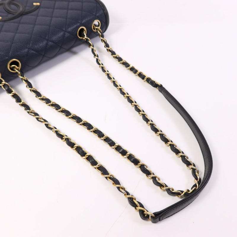 CHANEL 牛皮皮革Shoulder Bag金扣鏈帶肩背袋-13