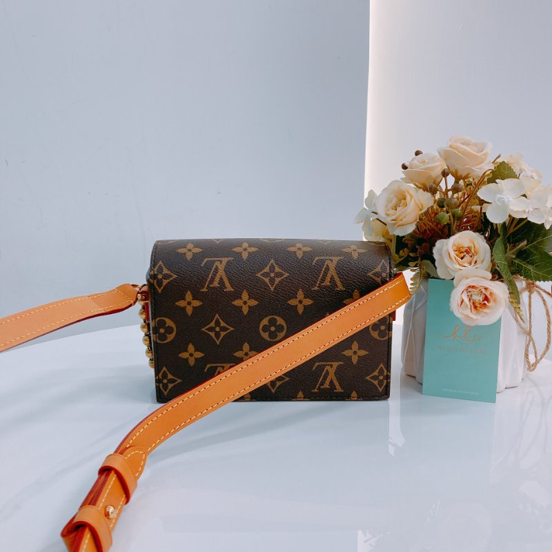 MS0497 Louis Vuitton 路易威登 斜背 小軟箱 鎖頭 帆布 金扣 Steamer Canvas Monogram x GHW-1