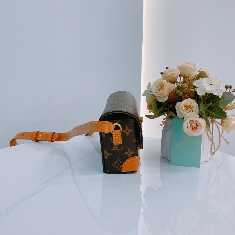 MS0497 Louis Vuitton 路易威登 斜背 小軟箱 鎖頭 帆布 金扣 Steamer Canvas Monogram x GHW-2