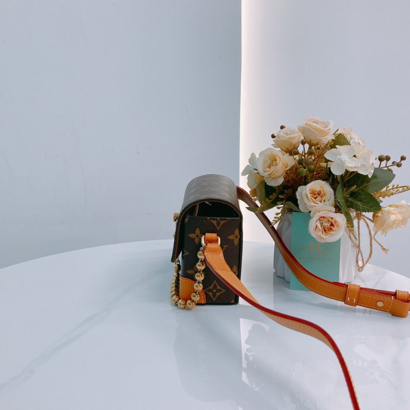 MS0497 Louis Vuitton 路易威登 斜背 小軟箱 鎖頭 帆布 金扣 Steamer Canvas Monogram x GHW-3