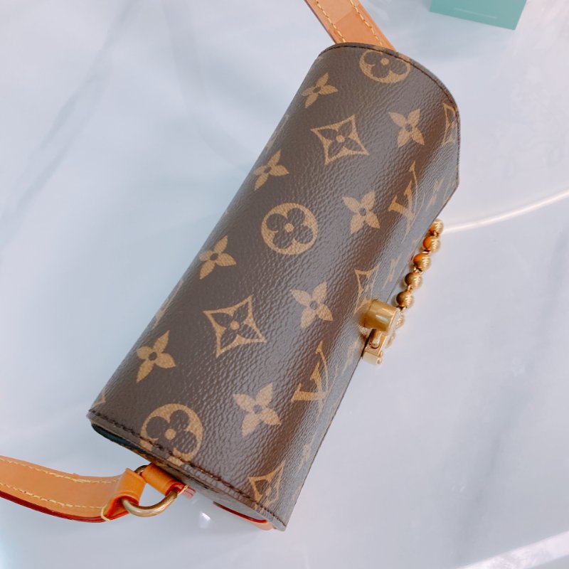 MS0497 Louis Vuitton 路易威登 斜背 小軟箱 鎖頭 帆布 金扣 Steamer Canvas Monogram x GHW-9