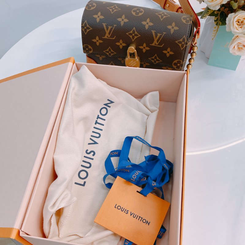 MS0497 Louis Vuitton 路易威登 斜背 小軟箱 鎖頭 帆布 金扣 Steamer Canvas Monogram x GHW-13