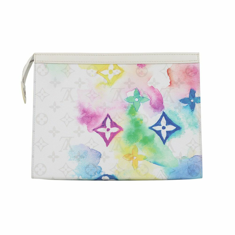 【包稅】LOUIS VUITTON M80460 限量版水彩 Pochette Voyage MM 手拿包 34984Y-2