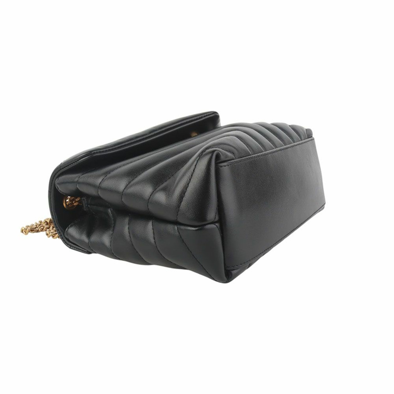 【包稅】SAINT LAURENT Monogram Matelassé Loulou 小號斜背包，金色飾邊，494699-4